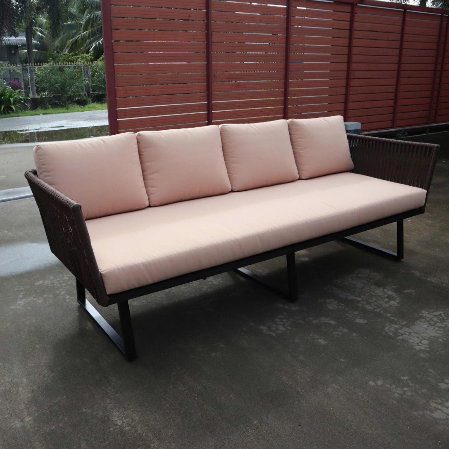 Sofa de Cuerda Nautica Café 4 Cuerpos